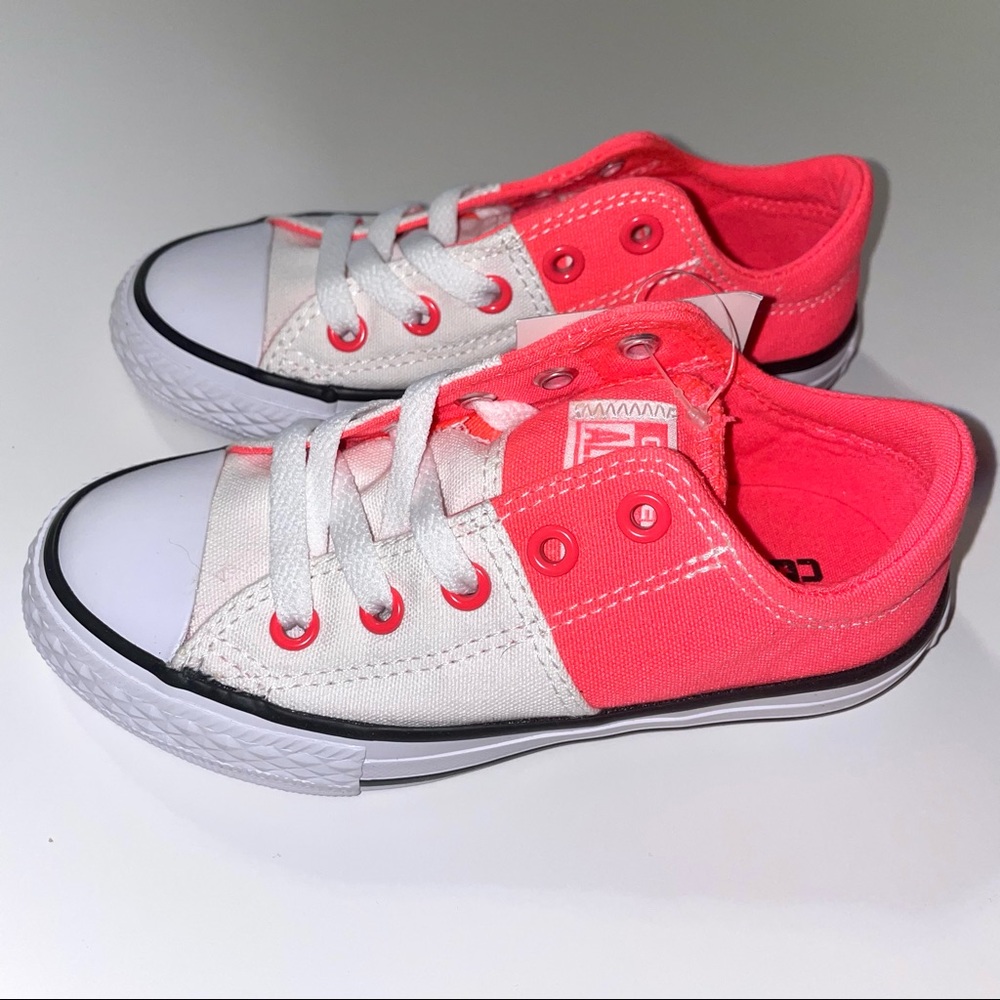 Converse CTAS Madison OX Girls’ Sneakers White/Hot Punch Size 11 Toddler, NWB